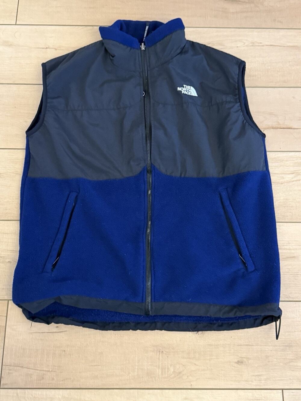 The North Face Denali Vest Blue/Black Mens L Fleece Polartec RETRO Zipper Pocket